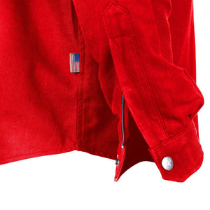 Protective Flannel Shirt - Red Solid with Pads