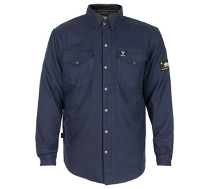 Protective Flannel Shirt - Dark Navy Blue Solid