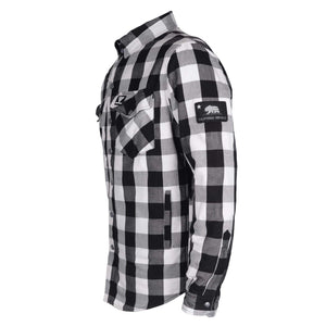 Protective Flannel Shirt "Midnight Ride" - Black and White Checkered with Pads