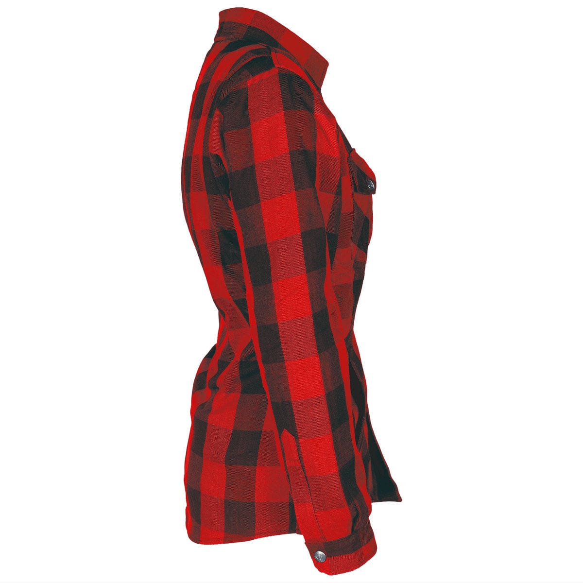 Protective Flannel Shirt for Women - Red Checkered with Pads