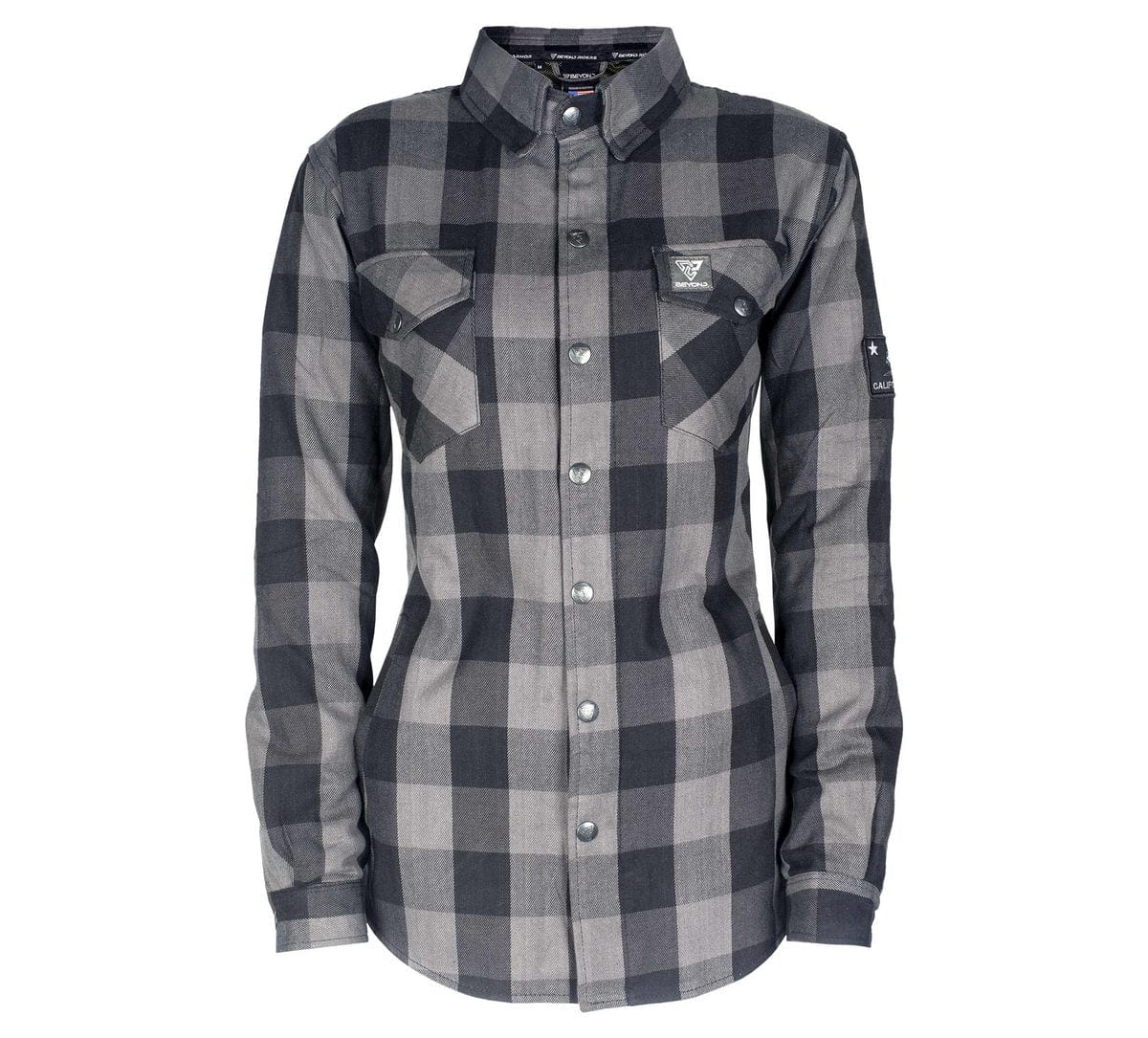 Protective Flannel Shirt for Women - Grey Checkered