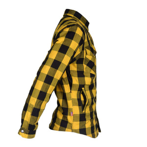 Protective Flannel Shirt - Yellow and Black Checkered with Pads
